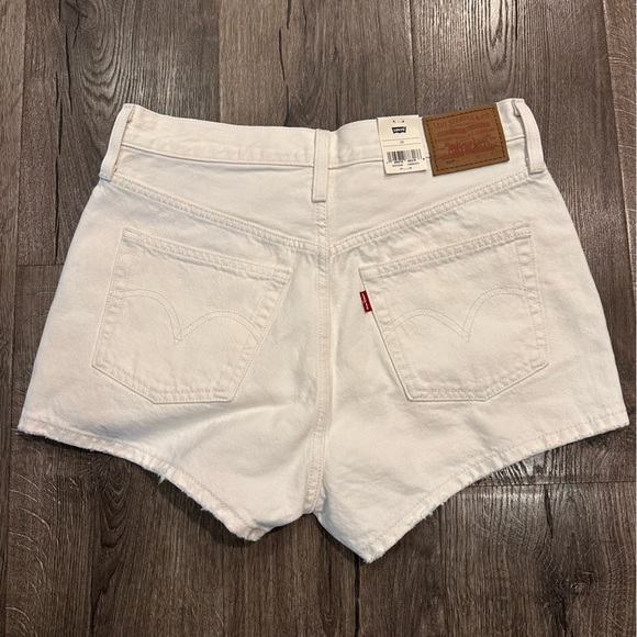New Levi's Premium Shorts 29 Women's 501 Original Fit High Rise White Boho 2.5" - Picture 14 of 15